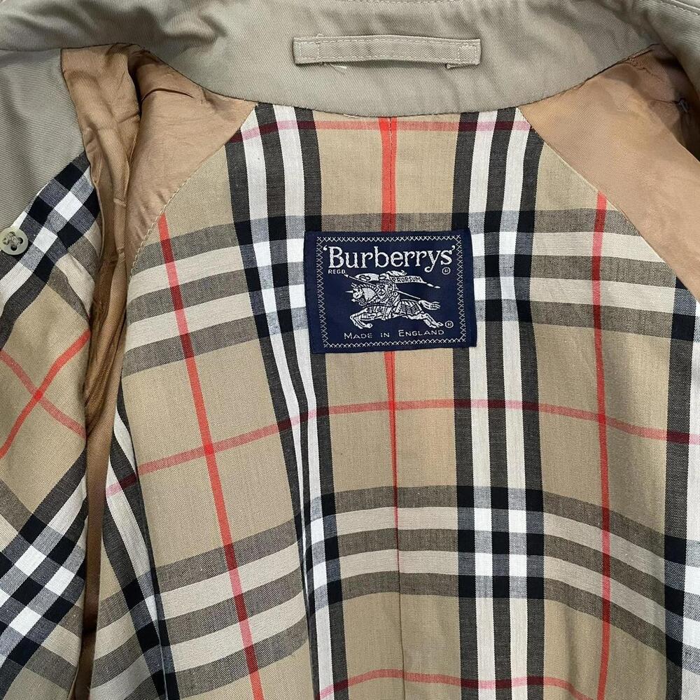 vintage 1980s Burberry trench coat nova check - Picture 7 of 8
